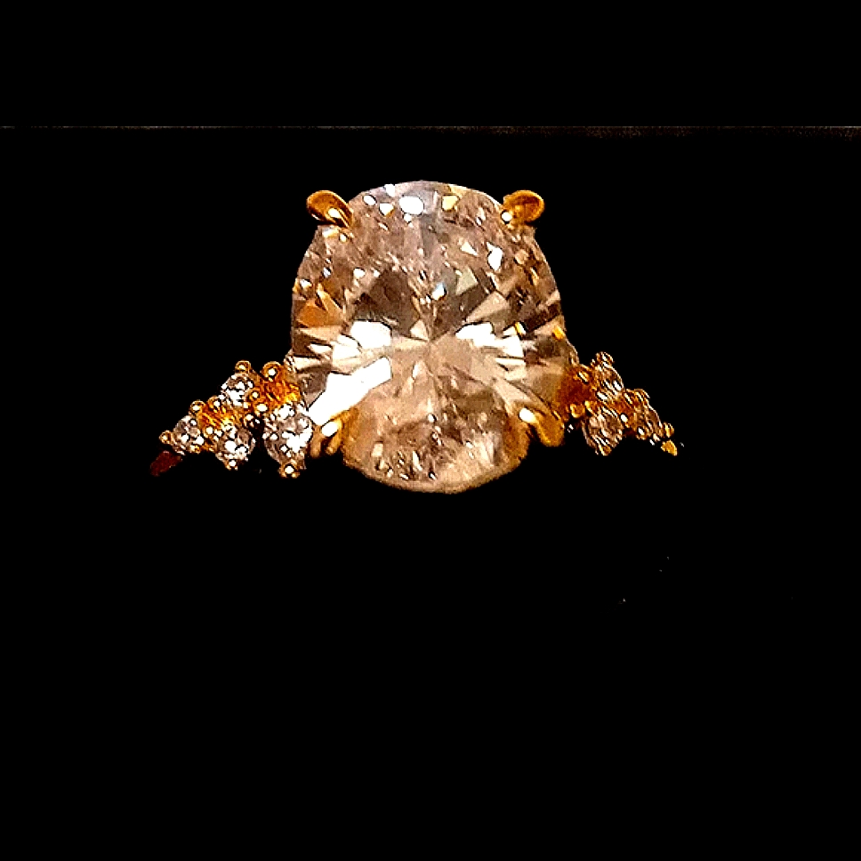Gorgeous 3ct Diamond Simulated Cz Solitaire Ring